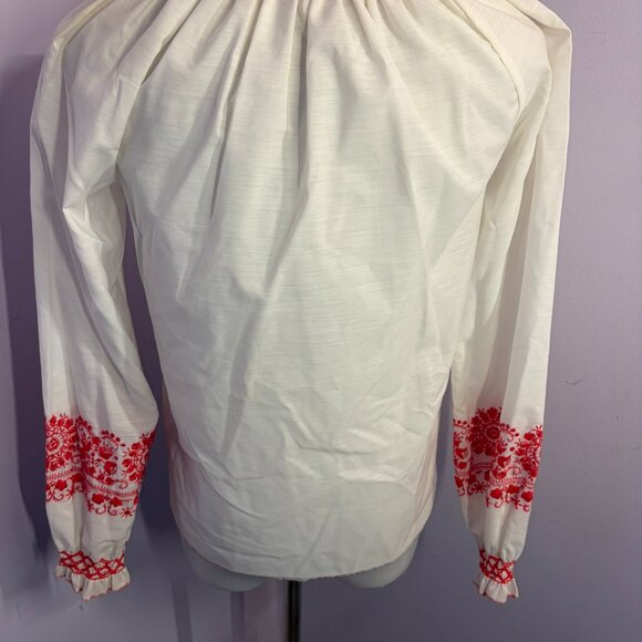 Vintage Swiss Embroidered Blouse, Size S - Picture 4 of 11
